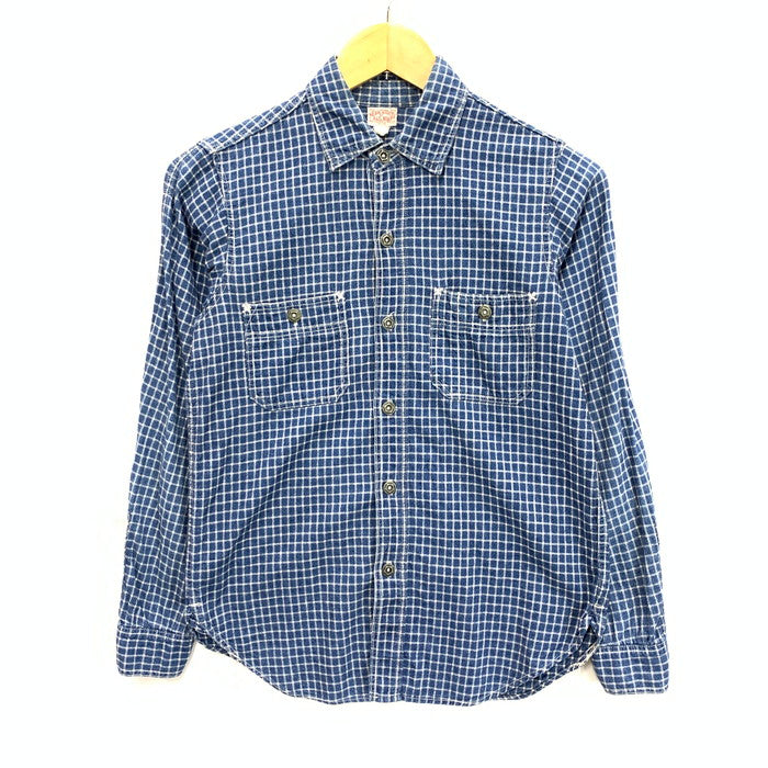 【中古品】【メンズ】 FREEWHEELERS NEAL CASSADY RAIL ROAD BAKEHEAD SHIRTS 長袖シャツ トップス ブランド 古着 145-240811-gm-39-fuz サイズ：14 カラー：ブルー 万代Net店