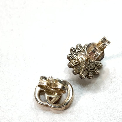 【中古品】【メンズ/レディース】 GUCCI グッチ GG MARMONT DOUBLE G FLOWER STUD EARRINGS ダブルG フラワー ピアス ブランド アクセサリー 182-240811-gm-10-fuz カラー：シルバー ホワイト 万代Net店