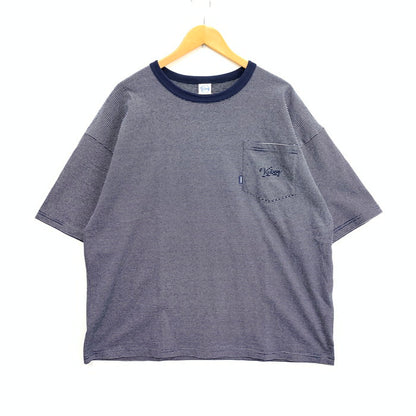 【中古美品】【メンズ】 KEBOZ BORDER S/S POCKET TEE 半袖ポケットTシャツ オーバーサイズ カットソー トップス ブランド 古着 142-240817-gm-29-fuz サイズ：L カラー：ネイビー 万代Net店