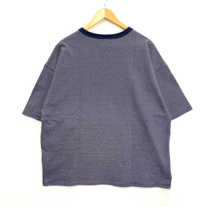 【中古美品】【メンズ】 KEBOZ BORDER S/S POCKET TEE 半袖ポケットTシャツ オーバーサイズ カットソー トップス ブランド 古着 142-240817-gm-29-fuz サイズ：L カラー：ネイビー 万代Net店