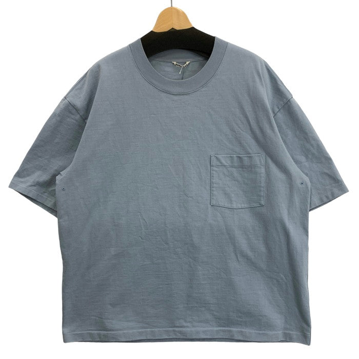 【中古品】【メンズ】 AURALEE A24ST01SU HEAVY WEIGHT SS TEE 半袖Tシャツ カットソー トップス ブランド 古着 24SS 140-240824-gm-37-fuz サイズ：05 カラー：ブルー 万代Net店