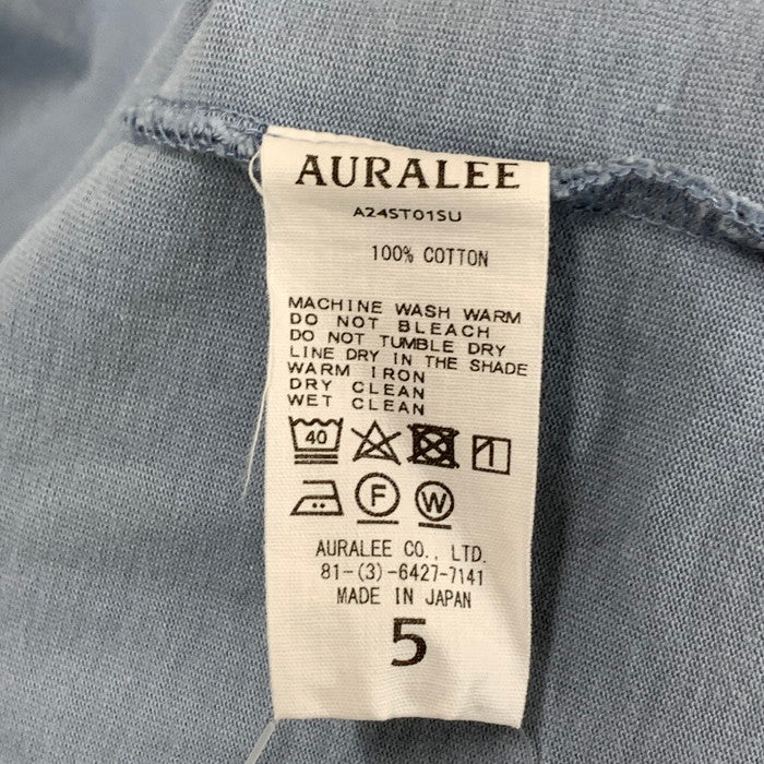 【中古品】【メンズ】 AURALEE A24ST01SU HEAVY WEIGHT SS TEE 半袖Tシャツ カットソー トップス ブランド 古着 24SS 140-240824-gm-37-fuz サイズ：05 カラー：ブルー 万代Net店