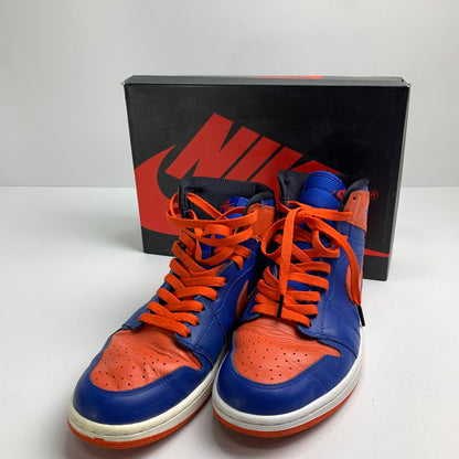 【中古品】【メンズ】 NIKE ナイキ 555088-407 AIR JORDAN 1 RETRO HIGH ”KNICKS” エア ジョーダン ワン レトロ ハイ 160-240901-st-4-fuz サイズ：27.5cm カラー：ブルー/オレンジ 万代Net店