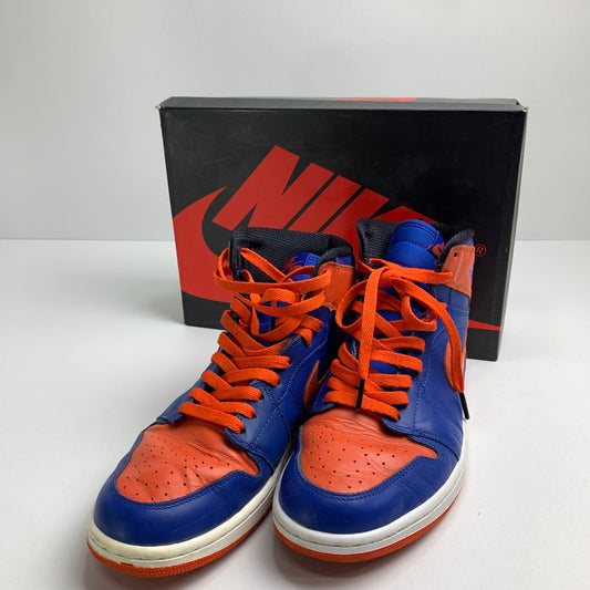 【中古品】【メンズ】 NIKE ナイキ 555088-407 AIR JORDAN 1 RETRO HIGH ”KNICKS” エア ジョーダン ワン レトロ ハイ 160-240901-st-4-fuz サイズ：27.5cm カラー：ブルー/オレンジ 万代Net店