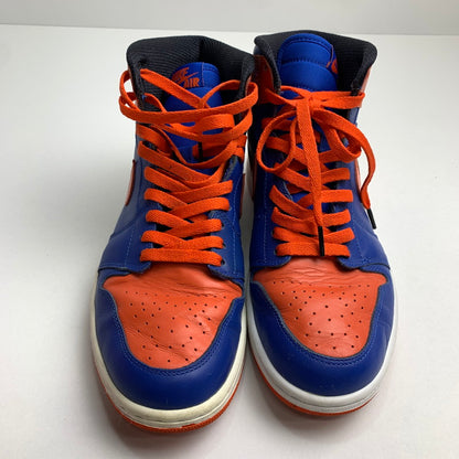 【中古品】【メンズ】 NIKE ナイキ 555088-407 AIR JORDAN 1 RETRO HIGH ”KNICKS” エア ジョーダン ワン レトロ ハイ 160-240901-st-4-fuz サイズ：27.5cm カラー：ブルー/オレンジ 万代Net店