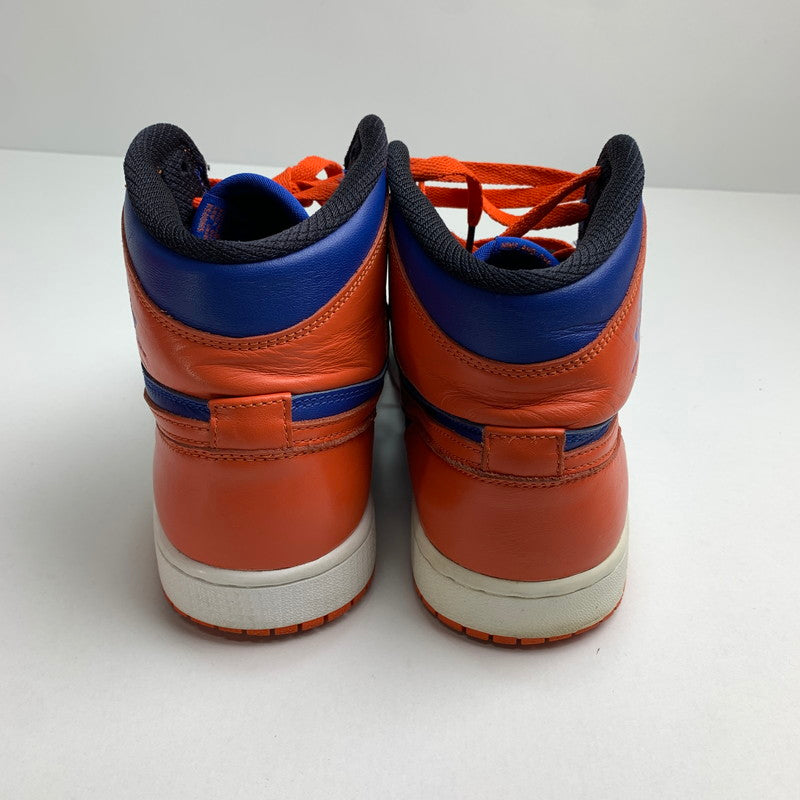 【中古品】【メンズ】 NIKE ナイキ 555088-407 AIR JORDAN 1 RETRO HIGH ”KNICKS” エア ジョーダン ワン レトロ ハイ 160-240901-st-4-fuz サイズ：27.5cm カラー：ブルー/オレンジ 万代Net店
