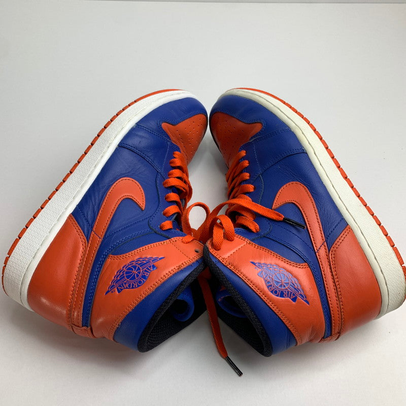 【中古品】【メンズ】 NIKE ナイキ 555088-407 AIR JORDAN 1 RETRO HIGH ”KNICKS” エア ジョーダン ワン レトロ ハイ 160-240901-st-4-fuz サイズ：27.5cm カラー：ブルー/オレンジ 万代Net店