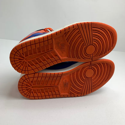 【中古品】【メンズ】 NIKE ナイキ 555088-407 AIR JORDAN 1 RETRO HIGH ”KNICKS” エア ジョーダン ワン レトロ ハイ 160-240901-st-4-fuz サイズ：27.5cm カラー：ブルー/オレンジ 万代Net店
