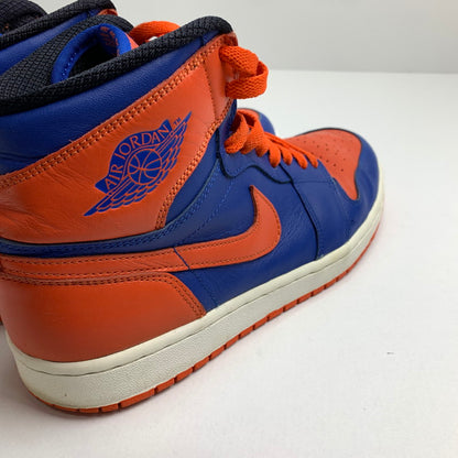 【中古品】【メンズ】 NIKE ナイキ 555088-407 AIR JORDAN 1 RETRO HIGH ”KNICKS” エア ジョーダン ワン レトロ ハイ 160-240901-st-4-fuz サイズ：27.5cm カラー：ブルー/オレンジ 万代Net店