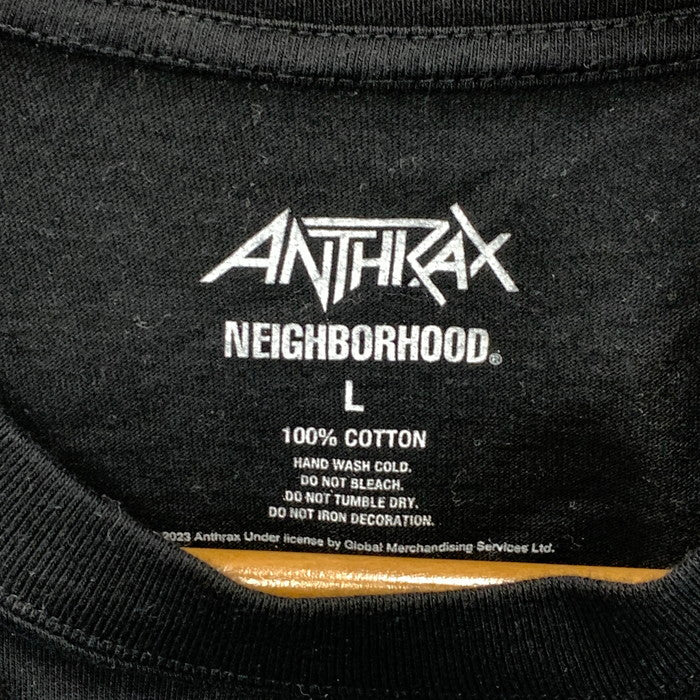 【中古品】【メンズ】 NEIGHBORHOOD ネイバーフッド NH X ANTHRAX. TEE SS-3 半袖Tシャツ カットソー トップス ブランド 古着 142-240913-gm-14-fuz サイズ：L カラー：ブラック 万代Net店