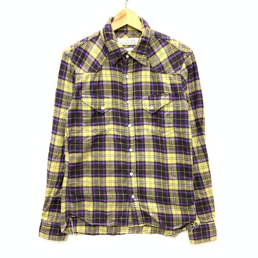 【中古品】【メンズ】 REMI RELIEF レミレリーフ 長袖シャツ トップス ブランド 古着 140-240922-gm-19-fuz サイズ：M カラー：グリーン パープル 万代Net店
