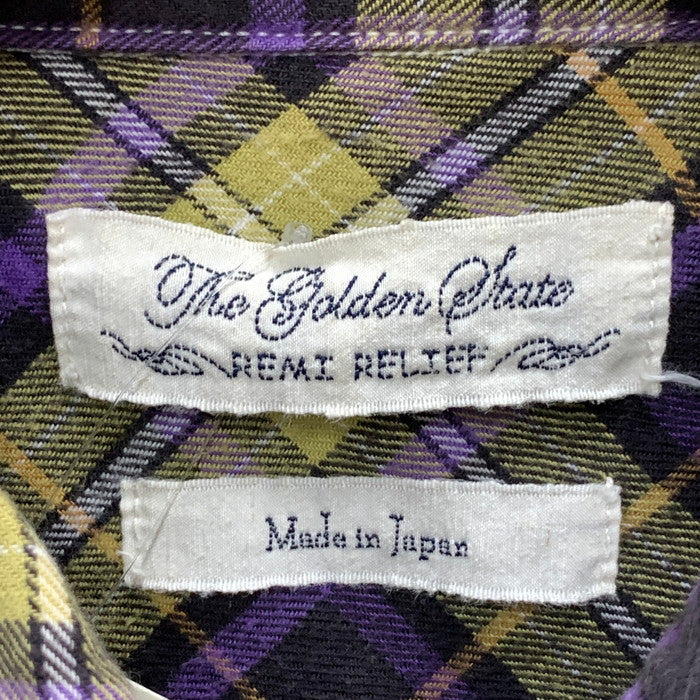 【中古品】【メンズ】 REMI RELIEF レミレリーフ 長袖シャツ トップス ブランド 古着 140-240922-gm-19-fuz サイズ：M カラー：グリーン パープル 万代Net店