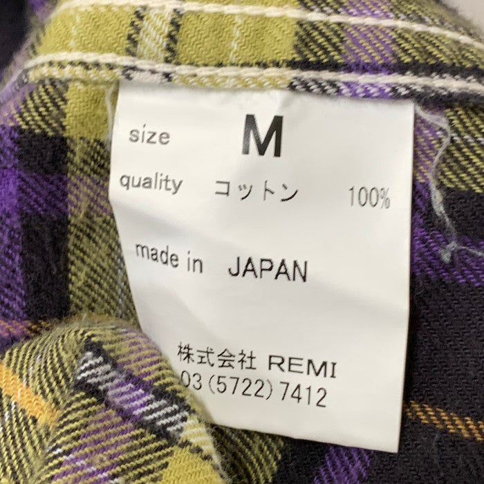 【中古品】【メンズ】 REMI RELIEF レミレリーフ 長袖シャツ トップス ブランド 古着 140-240922-gm-19-fuz サイズ：M カラー：グリーン パープル 万代Net店