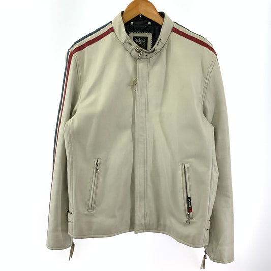 【中古品】【メンズ】 schott ショット 3111063 CLASSIC RACER JKT レザージャケット アウター ブランド 古着 145-240912-gm-5-fuz サイズ：XL カラー：ホワイト 万代Net店