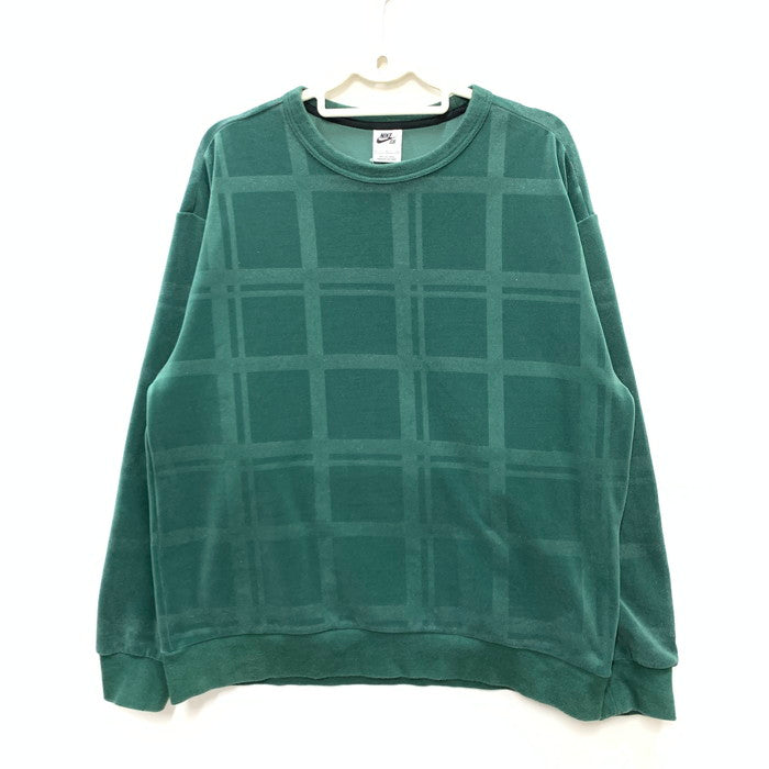 【中古品】【メンズ】 NIKE ナイキ プレイド スケートボードクルー スウェット トップス アウター ブランド 古着 148-241208-gm-06-fuz サイズ：XL カラー：グリーン 万代Net店