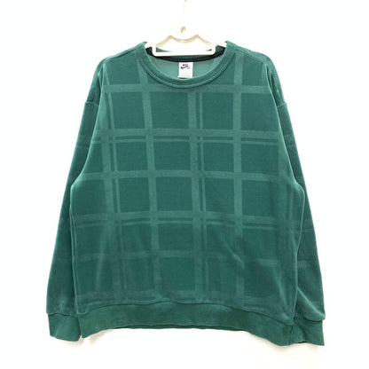 【中古品】【メンズ】 NIKE ナイキ プレイド スケートボードクルー スウェット トップス アウター ブランド 古着 148-241208-gm-06-fuz サイズ：XL カラー：グリーン 万代Net店