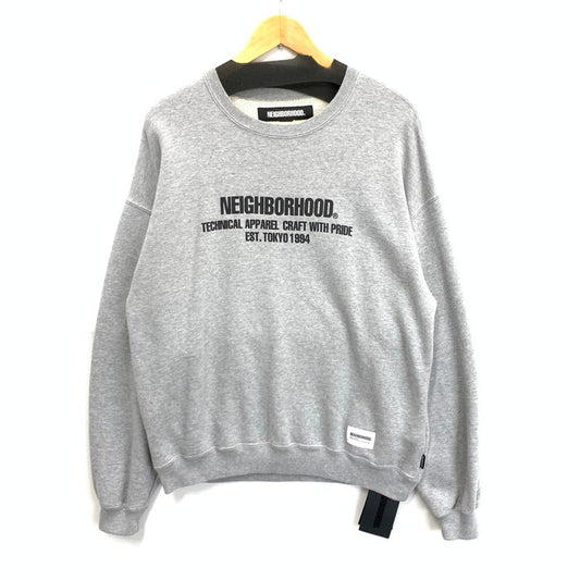 【中古品】【メンズ】 NEIGHBORHOOD 232UWNH-CSM02 SWEAT SHIRT スウェット トップス ブランド 古着 142-240920-gm-5-fuz サイズ：M カラー：グレー 万代Net店