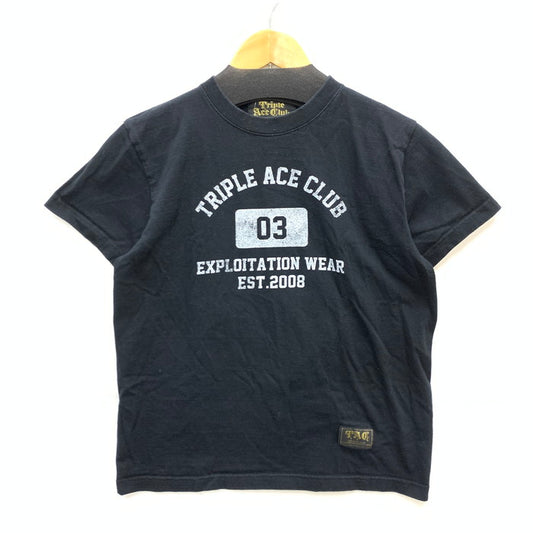 【中古品】【メンズ】 TRIPLE ACE CLUB 半袖Tシャツ カットソー トップス ブランド 古着 140-241231-gm-03-fuz サイズ：S カラー：ブラック 万代Net店
