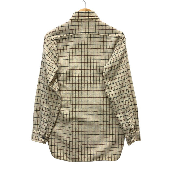 【中古品】【メンズ】 WOOLRICH ウールリッチ 80s ウール長袖シャツ トップス ブランド 古着 145-241124-gm-17-fuz サイズ：S カラー：キナリ チェック 万代Net店