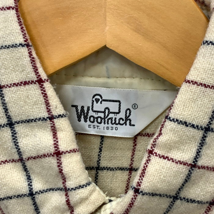 【中古品】【メンズ】 WOOLRICH ウールリッチ 80s ウール長袖シャツ トップス ブランド 古着 145-241124-gm-17-fuz サイズ：S カラー：キナリ チェック 万代Net店