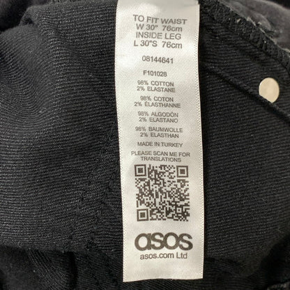 【中古品】【メンズ】 ASOS エイソス パンツ ボトムス ブランド 古着 152-241228-gm-03-fuz サイズ：W30 カラー：ブラック 万代Net店