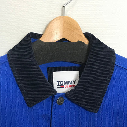 【中古品】【メンズ】 TOMMY JEANS トミージーンズ 胸ポケット ワンポイント ロゴ ジャケット アウター コート ブランド 古着 147-241125-mh-05-fuz サイズ：S カラー：ブルー 万代Net店