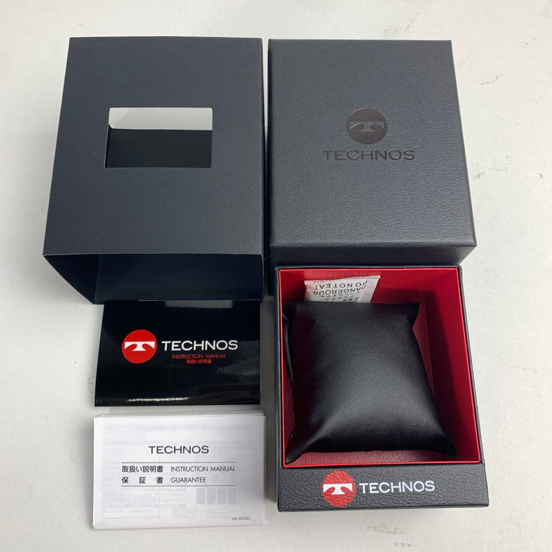 【中古美品】【メンズ】 TECHNOS テクノス T9C07TB メンズ 腕時計 ゴールド シルバー 文字盤 ブラック 197-241107-mh-6-fuz 万代Net店