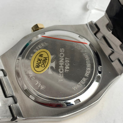 【中古美品】【メンズ】 TECHNOS テクノス T9C07TB メンズ 腕時計 ゴールド シルバー 文字盤 ブラック 197-241107-mh-6-fuz 万代Net店