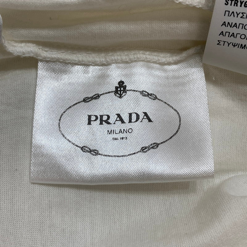 【中古品】【レディース】 PRADA プラダ ノースリーブ フリル タンクトップ トップス ブランド 古着 168-241126-mh-05-fuz サイズ：XS カラー：ホワイト 万代Net店