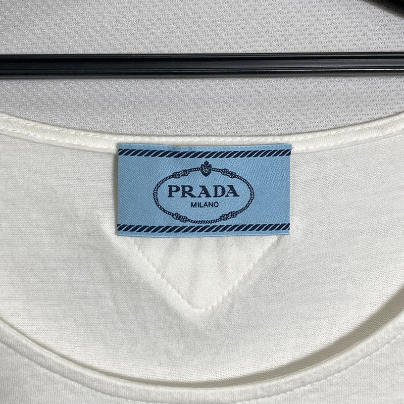 【中古品】【レディース】 PRADA プラダ ノースリーブ フリル タンクトップ トップス ブランド 古着 168-241126-mh-05-fuz サイズ：XS カラー：ホワイト 万代Net店