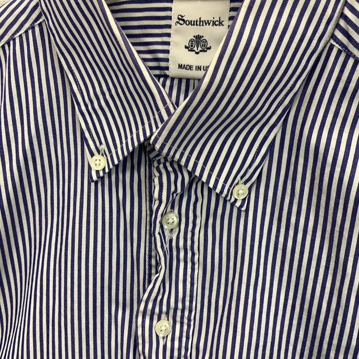【中古品】【メンズ】 SOUTHWICK B.D SS SHIRT 半袖シャツ トップス ブランド 古着 141-241005-gm-24-fuz サイズ：16 カラー：ブルー ホワイト 万代Net店
