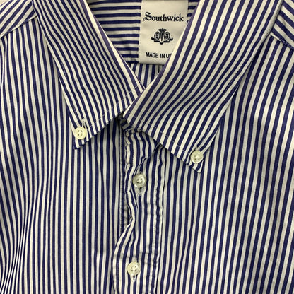【中古品】【メンズ】 SOUTHWICK B.D SS SHIRT 半袖シャツ トップス ブランド 古着 141-241005-gm-24-fuz サイズ：16 カラー：ブルー ホワイト 万代Net店