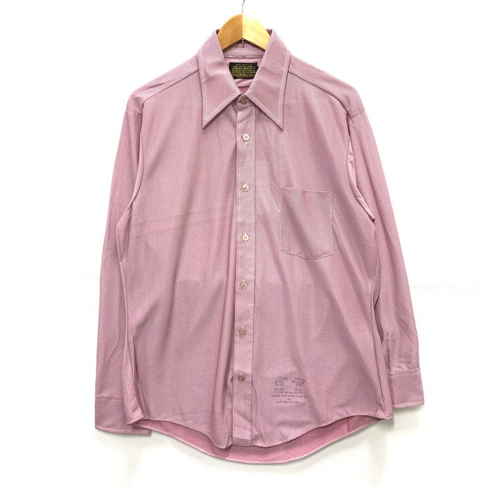 【中古品】【メンズ】 PERMA PREST/ 80s 長袖シャツ トップス ブランド 古着 フロントロゴ 145-241005-gm-8-fuz サイズ：16-32 カラー：ピンク 万代Net店