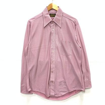【中古品】【メンズ】 PERMA PREST/ 80s 長袖シャツ トップス ブランド 古着 フロントロゴ 145-241005-gm-8-fuz サイズ：16-32 カラー：ピンク 万代Net店