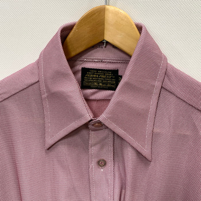 【中古品】【メンズ】 PERMA PREST/ 80s 長袖シャツ トップス ブランド 古着 フロントロゴ 145-241005-gm-8-fuz サイズ：16-32 カラー：ピンク 万代Net店