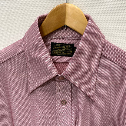 【中古品】【メンズ】 PERMA PREST/ 80s 長袖シャツ トップス ブランド 古着 フロントロゴ 145-241005-gm-8-fuz サイズ：16-32 カラー：ピンク 万代Net店