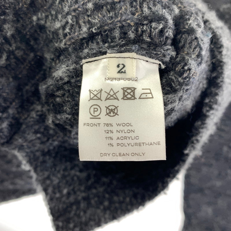【中古品】【メンズ】 MATSUFUJI MELANGE JACQUARD CREWNECK KNIT マツフジ メランジジャカードクルーネックニット セーター ブランド 古着 140-260808-gm-43-fuzh サイズ：02 カラー：グレー 万代Net店