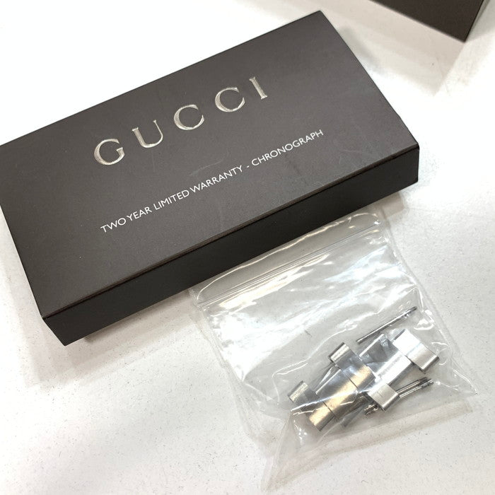 【中古品】【メンズ】 GUCCI グッチ Gラウンド クロノグラフ 腕時計 ブランド 182-241006-gm-38-fuz カラー：シルバー ブラック 万代Net店