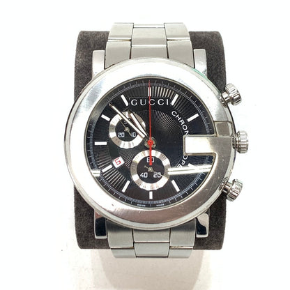 【中古品】【メンズ】 GUCCI グッチ Gラウンド クロノグラフ 腕時計 ブランド 182-241006-gm-38-fuz カラー：シルバー ブラック 万代Net店