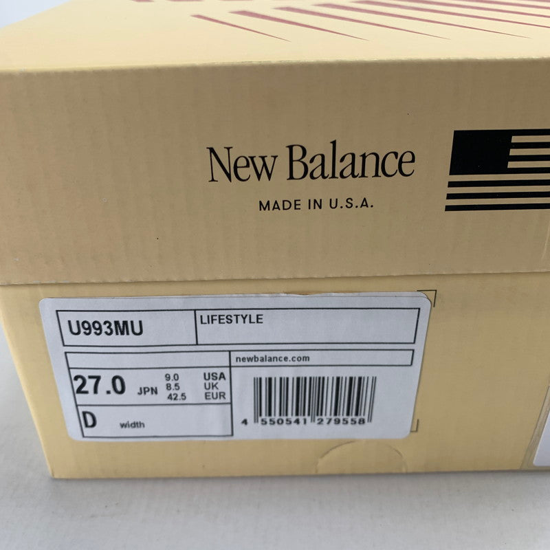 【中古美品】【メンズ】 NEW BALANCE ニューバランス U993MU 162-241219-st-9-fuz サイズ：27.0cm カラー：ブラウン・パープル 万代Net店