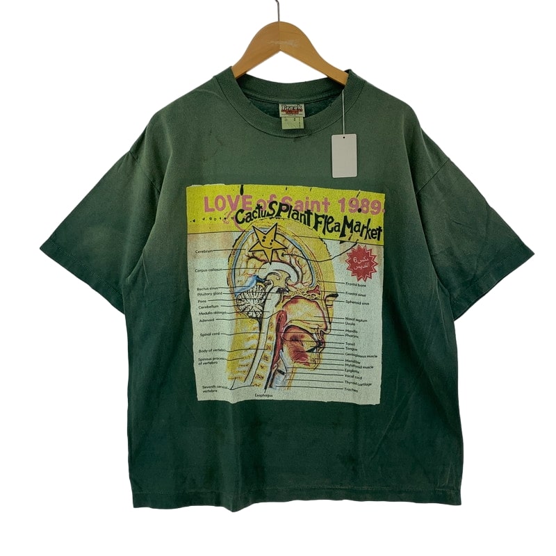 【中古美品】【メンズ】  SAINT MICHAEL セント マイケル SM-YS1-0000-C04 CP_SS TEE LOVE OF SNT 142-241012-st-4-fuz サイズ：L カラー：グリーン 万代Net店