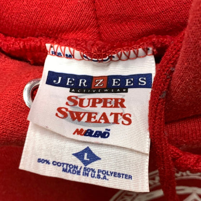 【中古品】【メンズ】 JERZEES 90s ヴィンテージ PULLOVER HOODIE パーカー フーディー トップス ブランド 古着 145-250102-gm-23-fuz サイズ：L カラー：レッド 万代Net店