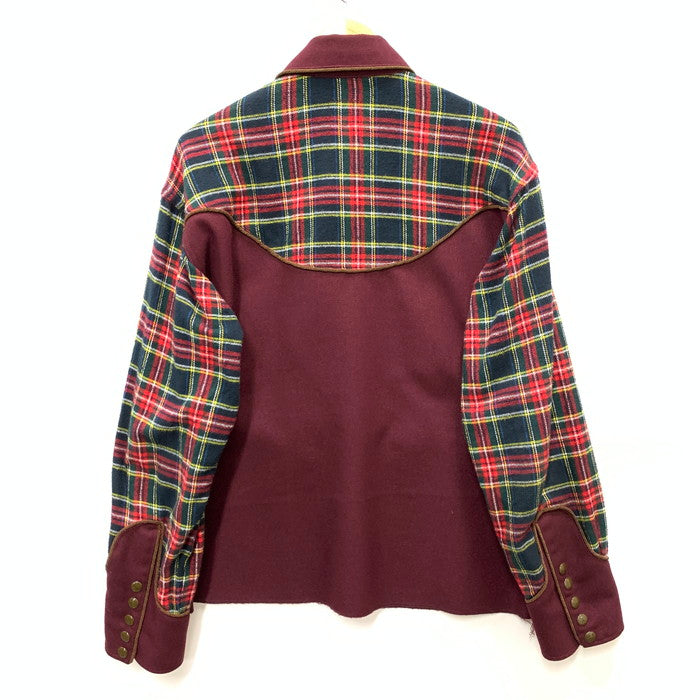 【中古品】【メンズ】 AIE WSMBジャケット ウエスタン長袖シャツ トップス ブランド 古着 140-241014-gm-23-fuz サイズ：S カラー：レッド グリーン 万代Net店