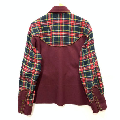 【中古品】【メンズ】 AIE WSMBジャケット ウエスタン長袖シャツ トップス ブランド 古着 140-241014-gm-23-fuz サイズ：S カラー：レッド グリーン 万代Net店