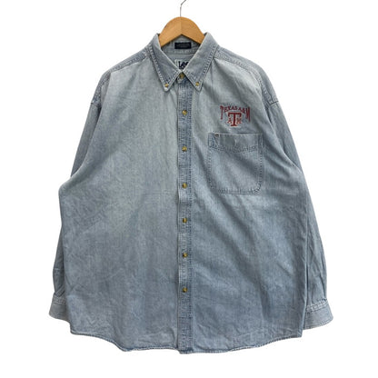【中古品】【メンズ】 LEE SPORT 80s 長袖デニムシャツ BD トップス ブランド 古着 ヴィンテージ 145-241027-gm-18-fuz サイズ：XL カラー：ブルー 万代Net店