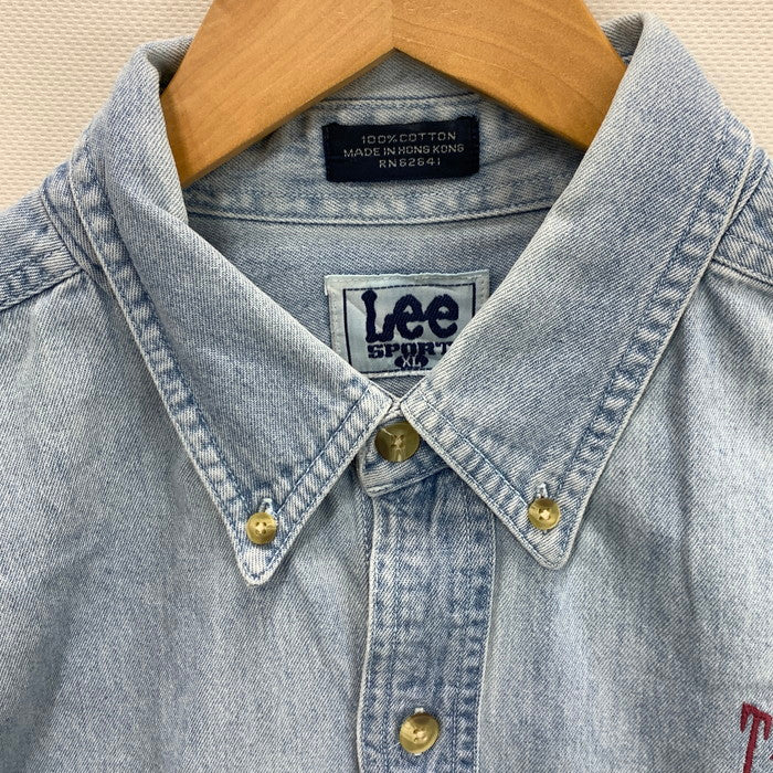 【中古品】【メンズ】 LEE SPORT 80s 長袖デニムシャツ BD トップス ブランド 古着 ヴィンテージ 145-241027-gm-18-fuz サイズ：XL カラー：ブルー 万代Net店