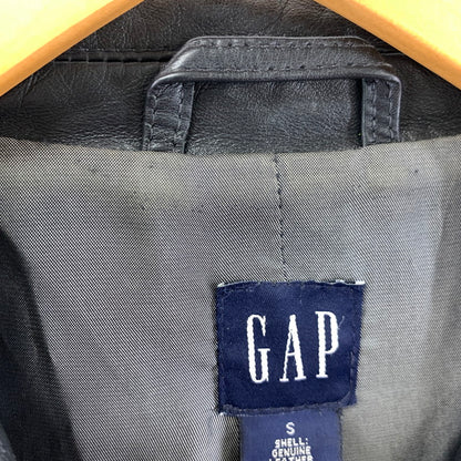 【中古品】【レディース】 GAP ギャップ 90s レザーテーラードジャケット  革 Vintage ビンテージ 古着 169-241124-nm-01-fuz サイズ：S カラー：ブラック 万代Net店