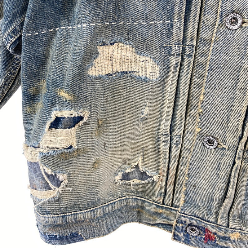 【中古美品】【メンズ】 NEIGHBORHOOD ネイバーフッド 241XBNH-JKM01 SAVAGE DENIM TYPE-1 JACKET デニム ジャケット アウター 142-241015-mh-4-fuz サイズ：S カラー：インディゴ 万代Net店