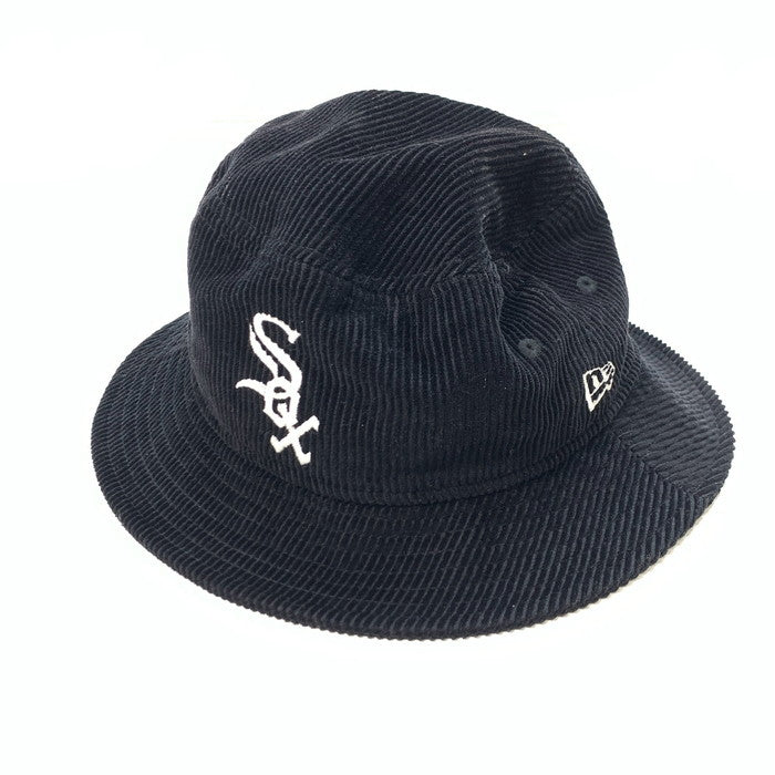 【中古品】【メンズ】 NEW ERA ニューエラ コーデュロイバケットハット ホワイトソックス ブランド 帽子 185-241027-gm-11-fuz サイズ：約56cm カラー：ブラック 万代Net店