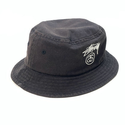 【中古品】【メンズ】 STUSSY ステューシー バケットハット 帽子 ハット ブランド 185-241027-gm-12-fuz サイズ：S-M(約54cm) カラー：ブラック 万代Net店